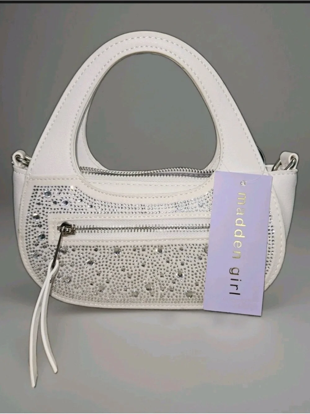 Madden Girl Rhinestone Embellished Baguette bag